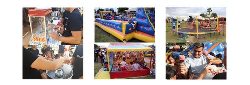 Brinquedos e atividades do projeto Rua da Alegria